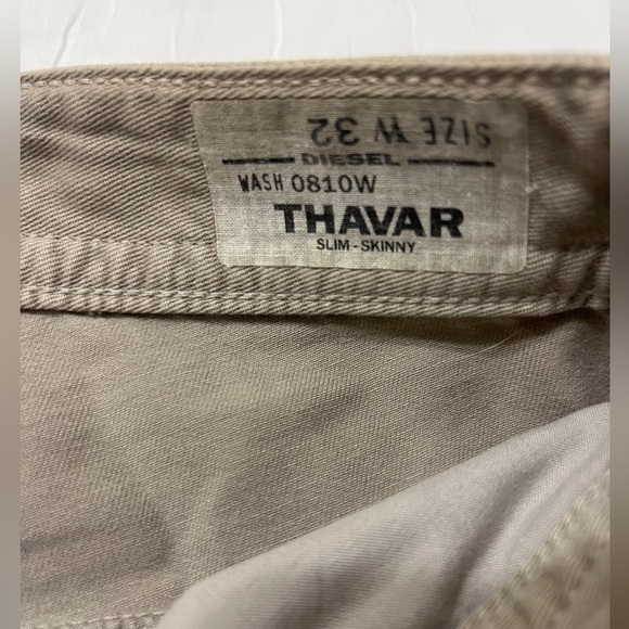 Diesel Thavar Slim Skinny Jeans Mens 32 Tan Straight - Picture 9 of 10